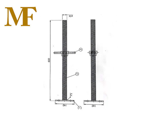 34*600mmの継ぎ目が無い鋼鉄管の足場ねじジャックの基盤